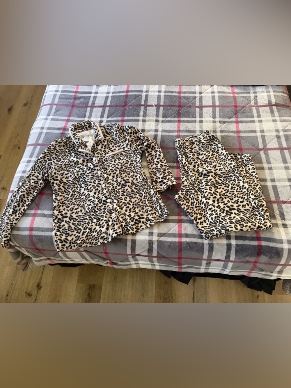 Leopard Print Fleece Pajama Set